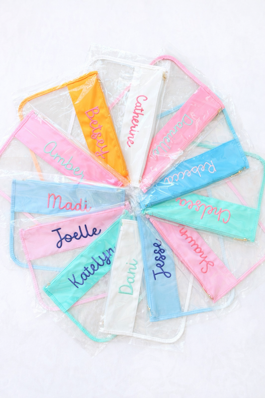 Summer custom name zip bag