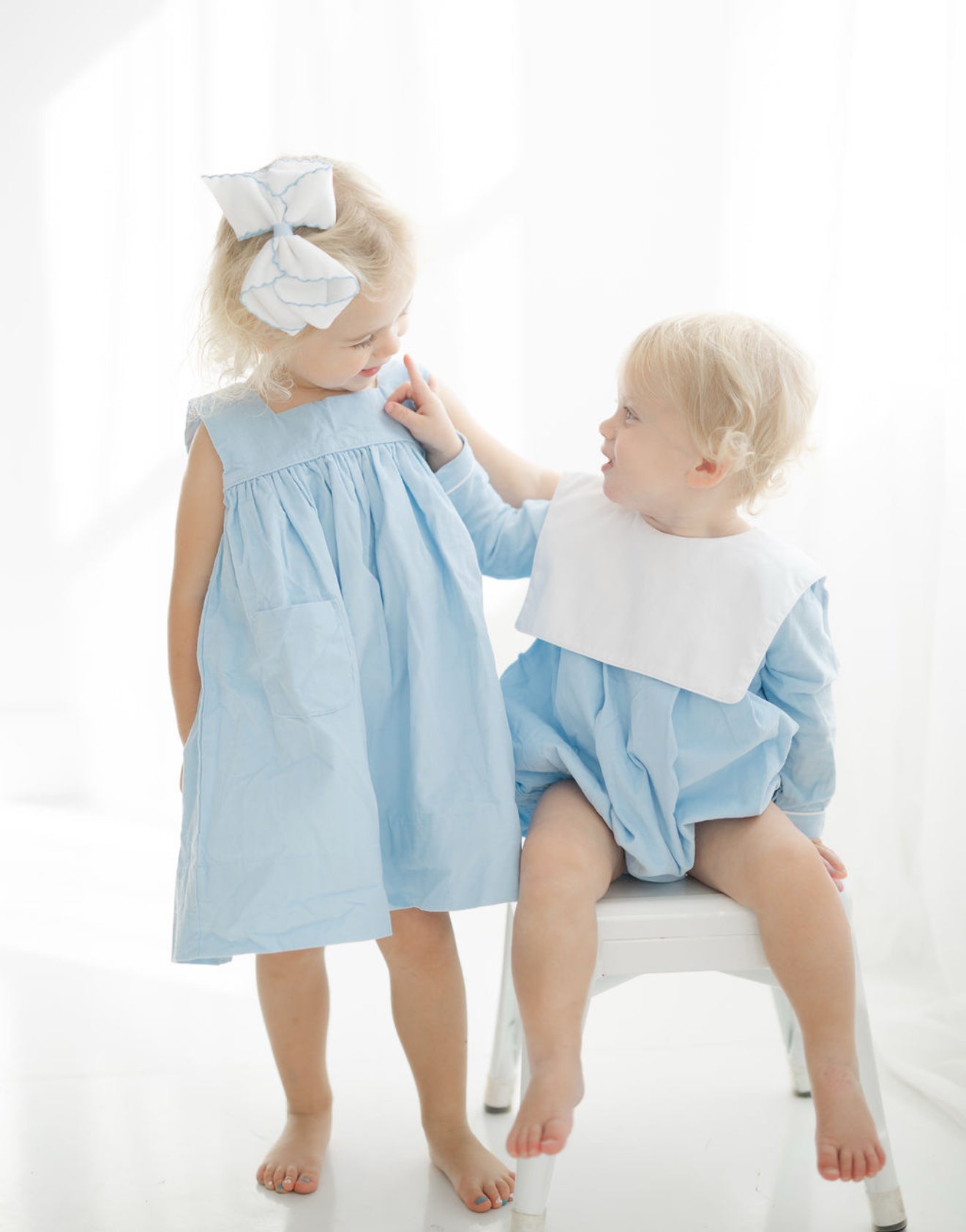 Boys blue corduroy bubble