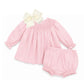 Pink honeycomb smocked set