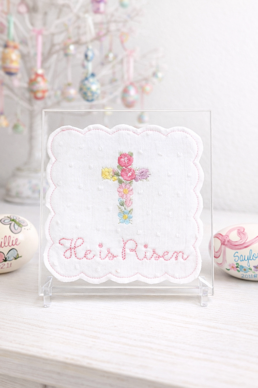 He is Risen embroidered picture