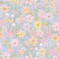 Light blue floral Appliqué square 8”x8”