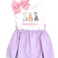 Lavender scallop gingham dress