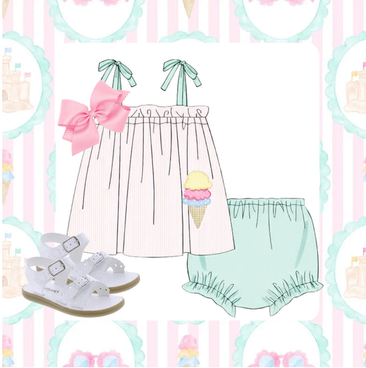 Ice cream appliqué set