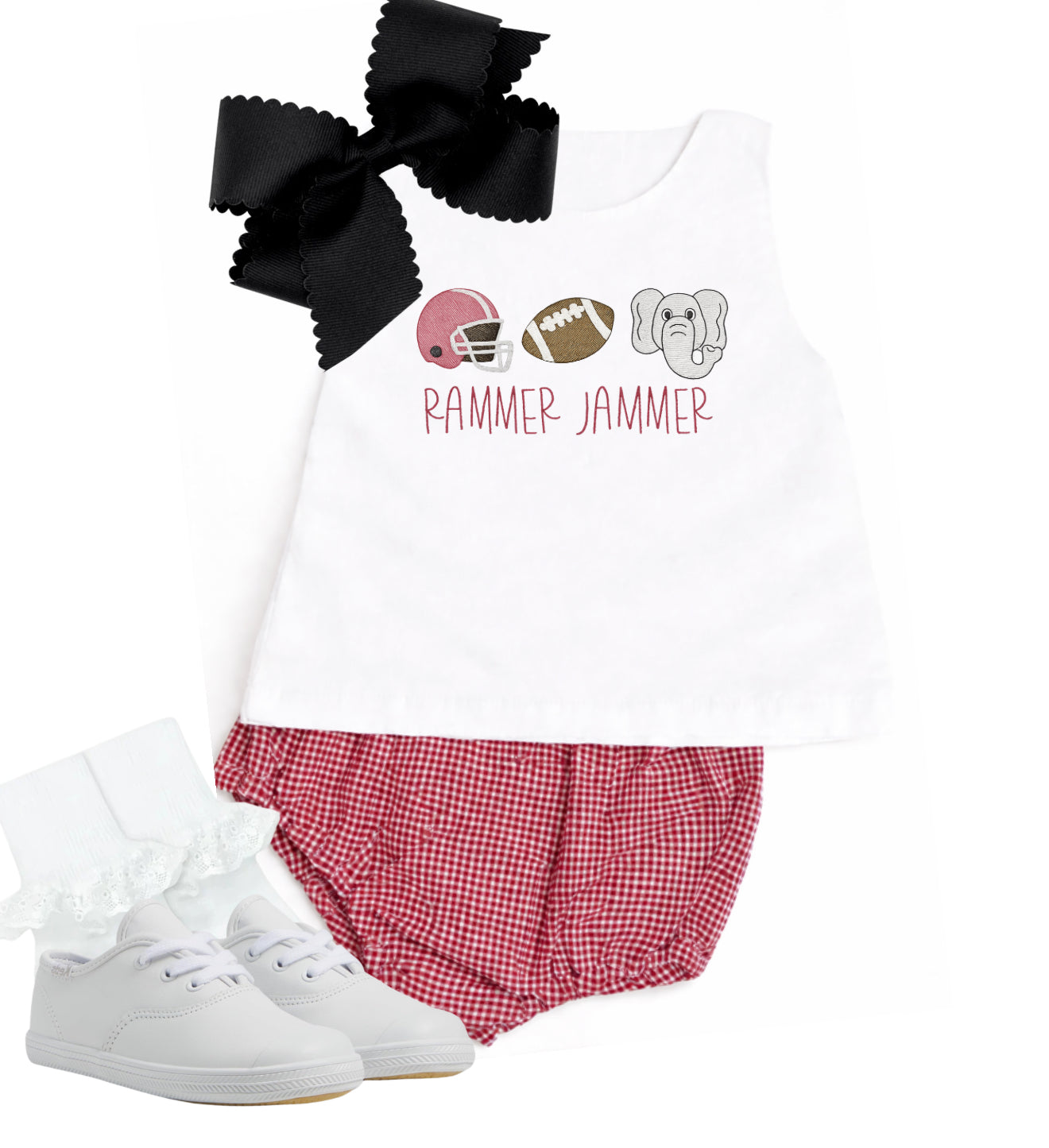 Garnet gingham diaper set