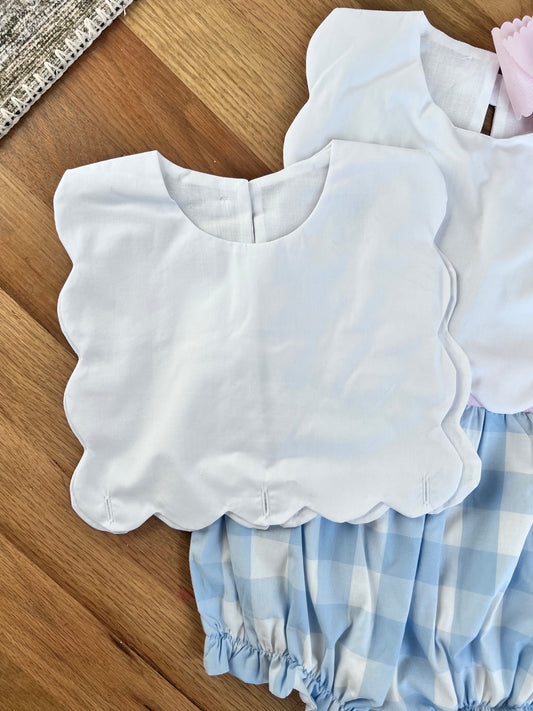 Interchange scallop top for girls bubble