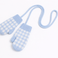 Blue gingham mitten