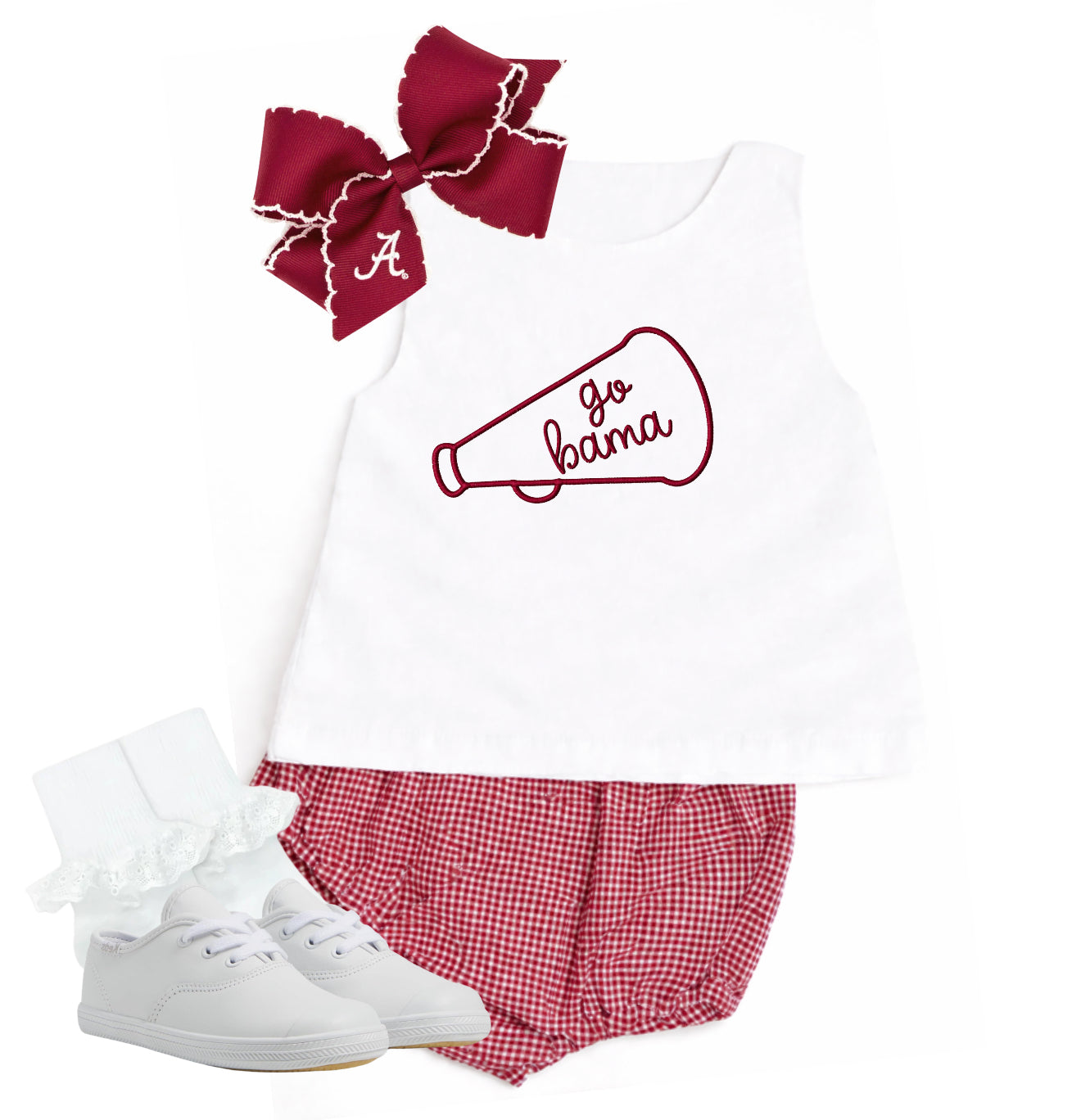 Garnet gingham diaper set