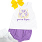Purple gingham diaper set