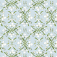 1 meter of blue and green floral fabric