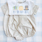 Boys tan gingham bubble