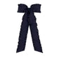 Navy ruffle long bow