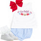 Light blue gingham diaper set