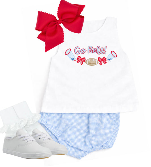 Light blue gingham diaper set