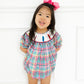 Back to school plaid smock crayons