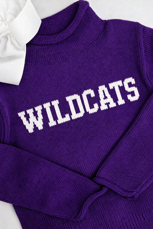 Purple Cats knit sweater