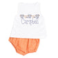 Orange gingham diaper set