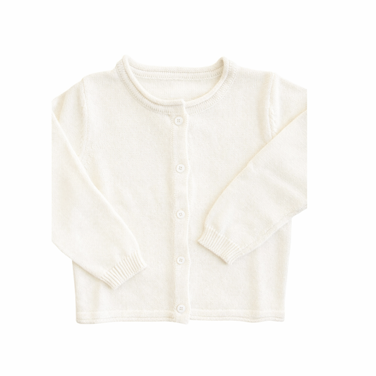 Cream white roll neck cardigan sweater