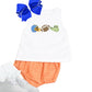 Orange gingham diaper set