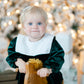 Green velvet diaper set