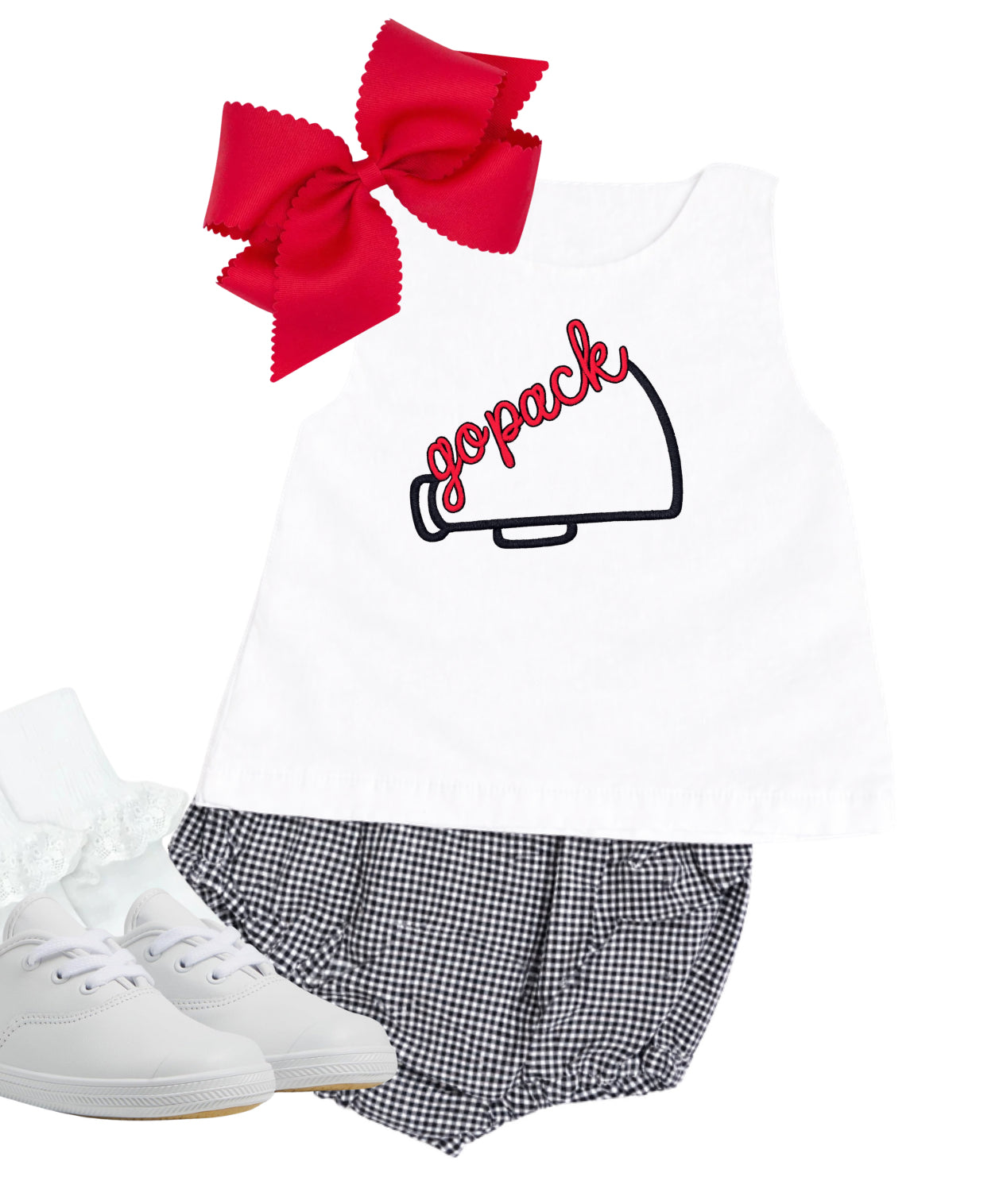 Black gingham diaper set