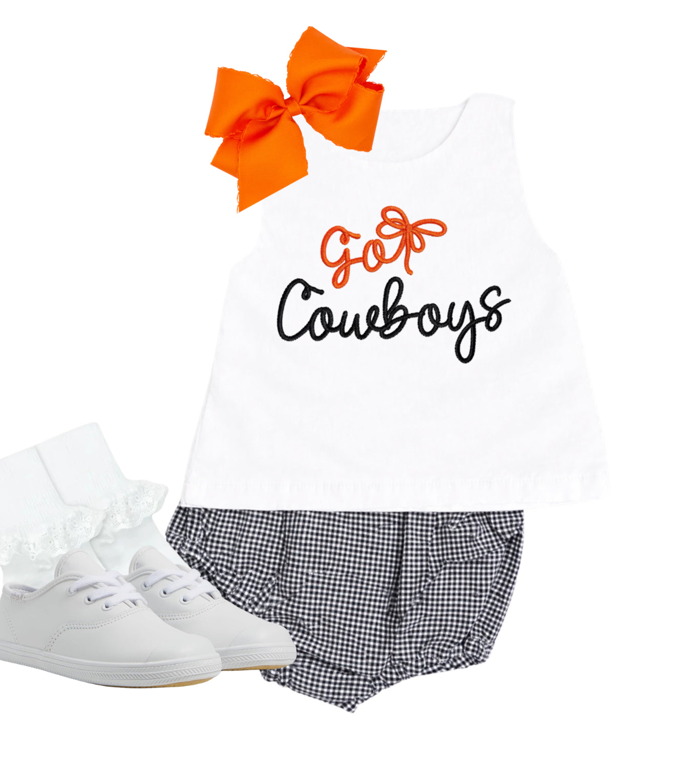 Black gingham diaper set