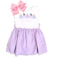 Lavender scallop gingham dress