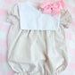 Girls tan gingham bubble