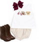 Tan gingham diaper set