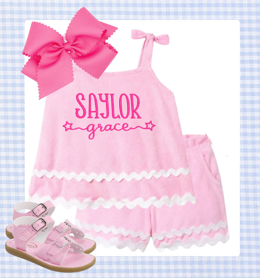 Pink Terry Ric Rac set