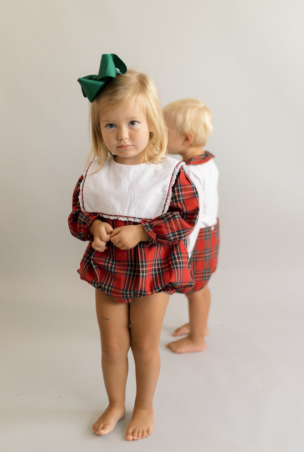 Plaid girls  Christmas bubble