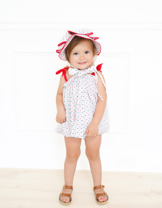 Red, white, and blue Swiss Dot Bubble