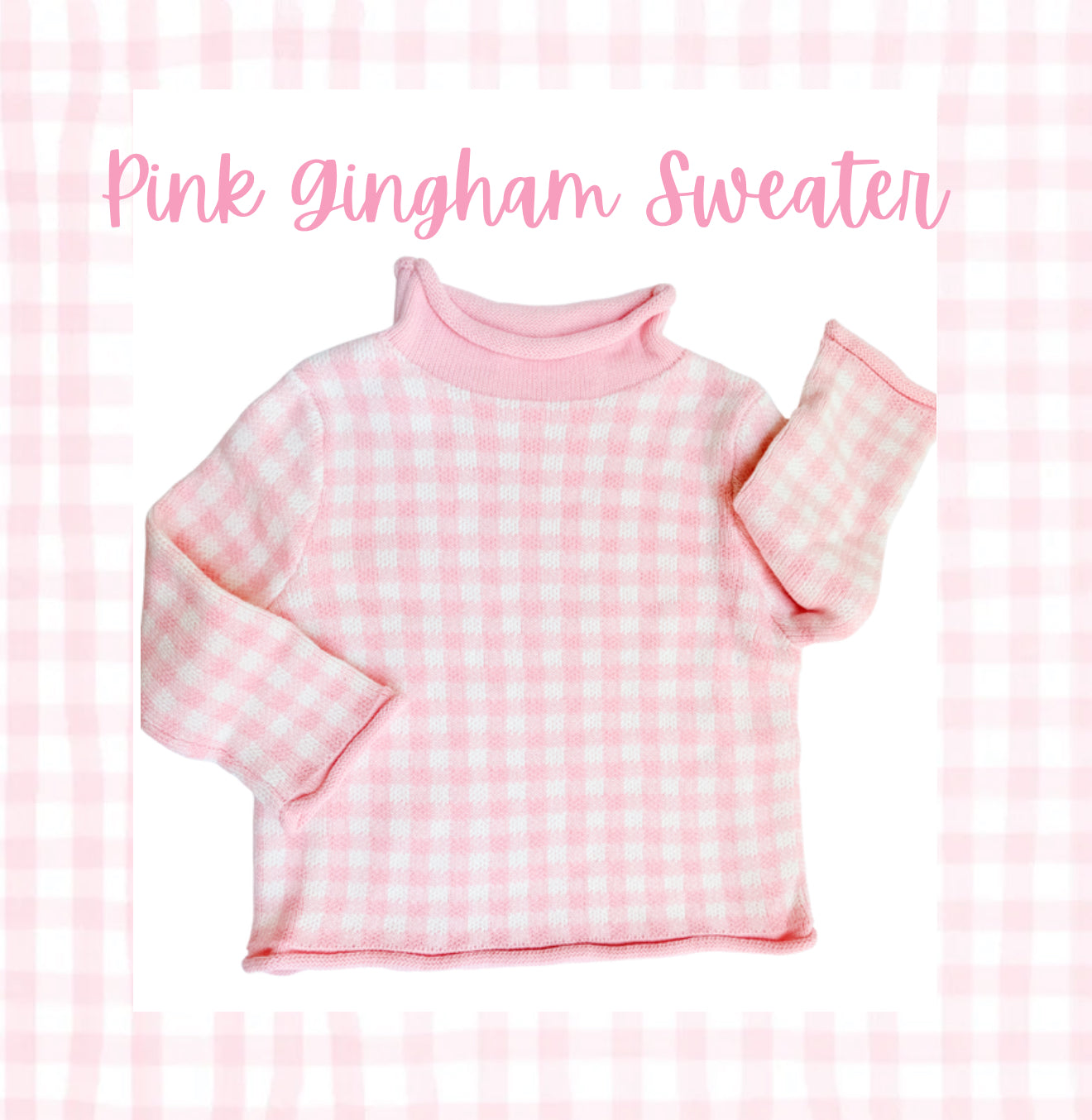 Pink Gingham Sweater