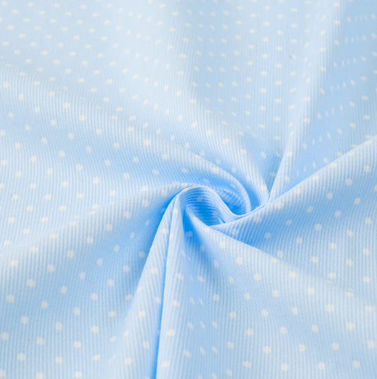 1 meter of blue with white bitty dot fabric